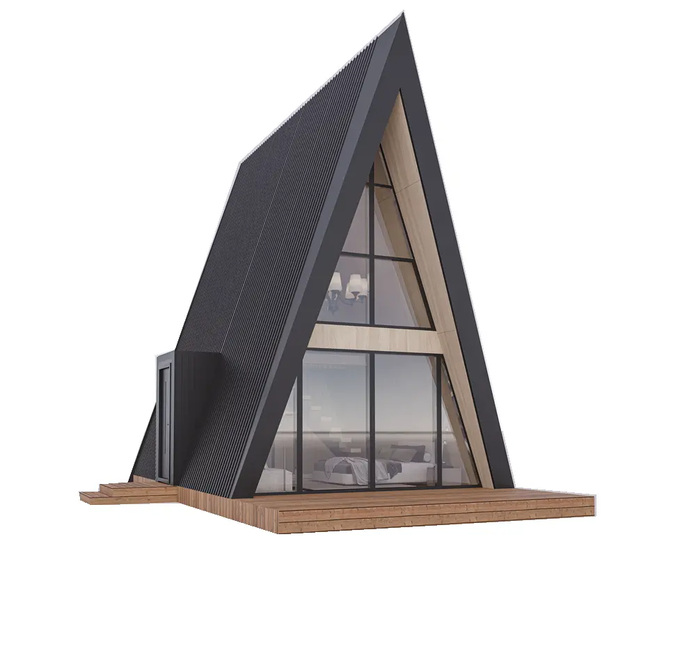 MODERN A-FRAME VILLA   PREFABRICATED LIGHT STEEL STRUCTURE